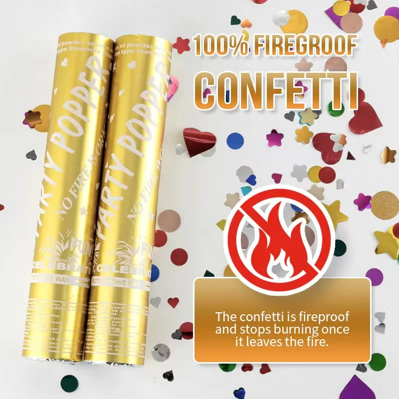 Customizable 30cm Handheld Confetti Cannon Party Supplies Jet Golden Popper