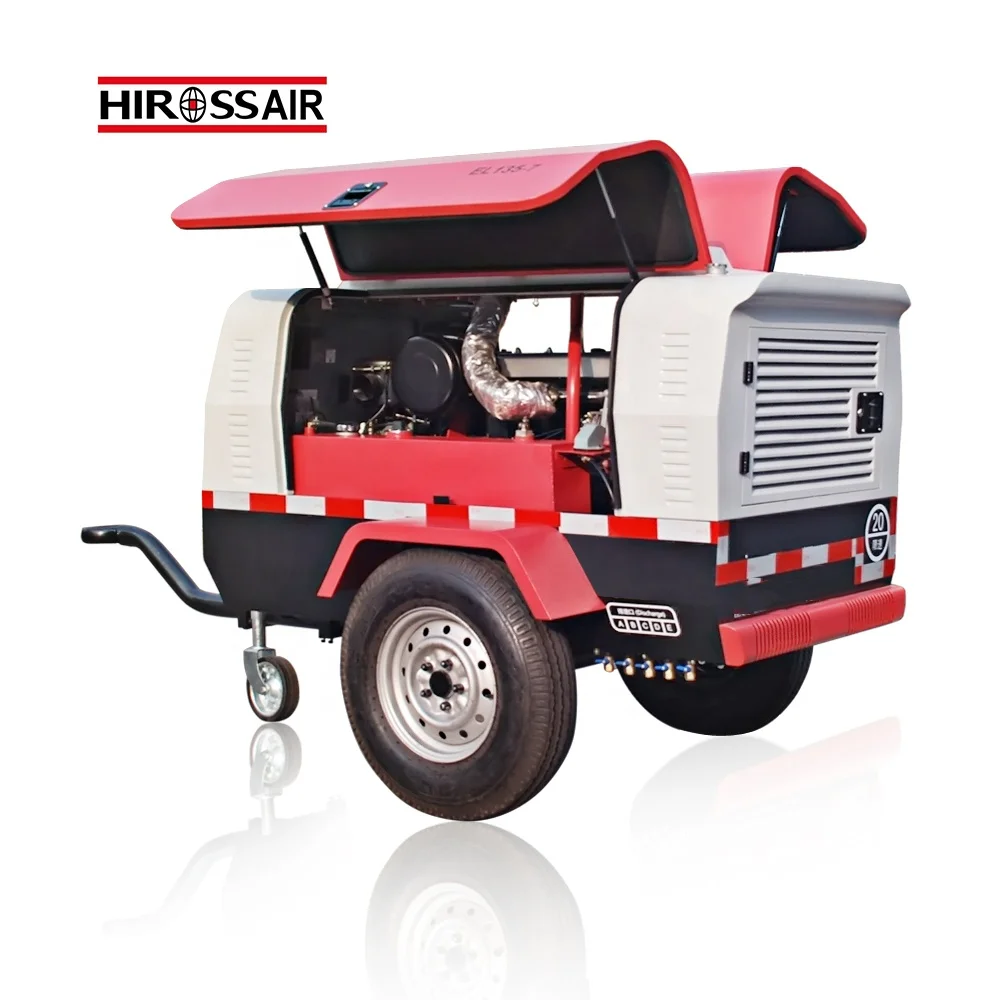 Best sale diesel air compressor with pipe tank diesel screw automobile portable 220v dc 24v air compressor