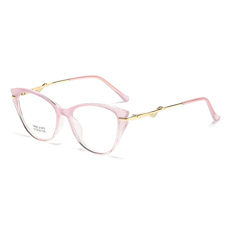 High quality TR90 metal optical frame STOCK latest glasses frames for girls women cateye design eyeglasses frames