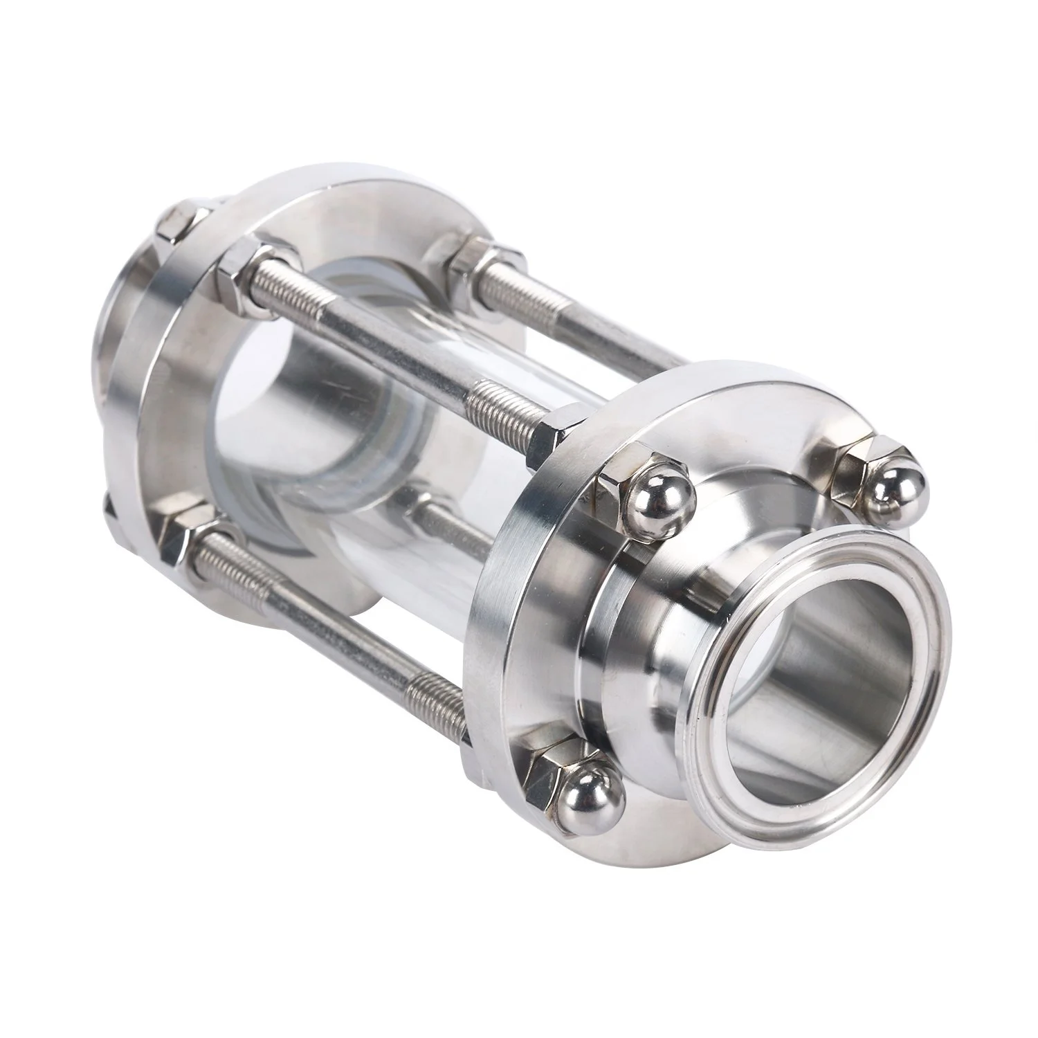 Aohong 304 316 tri clamp in-line flow sanitary fitting grade clamp straight tube vessel sight glass