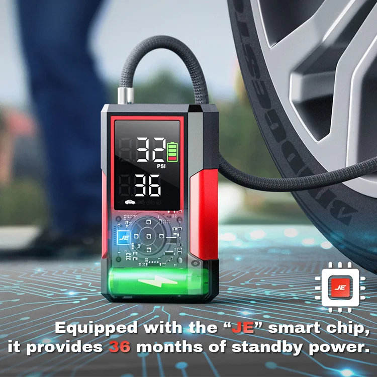 Современный Красный Дизайн Power Bank 10000 мАч портативный цифровой шинный воздушный насос автомобильный 12 В компрессор беспроводной