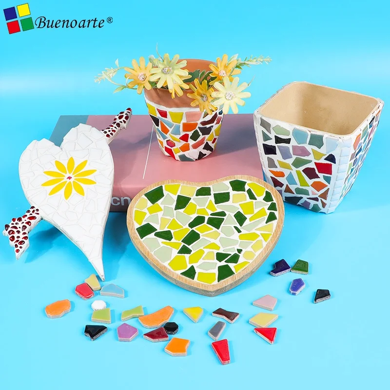 200g Irregular ceramic mosaic scraps free stone for Kids Mosaic Making and hand craft material