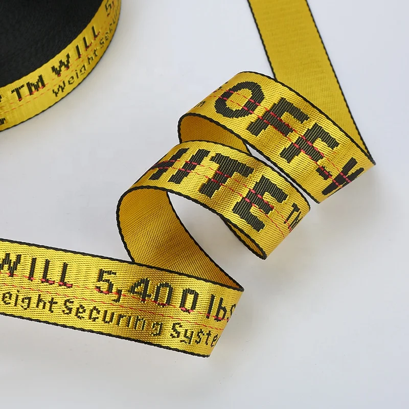 Custom Letter Jacquard Printed Straps Heavy Nylon Webbing For Bags