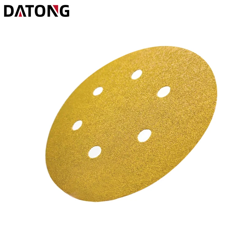 Заводская Высококачественная абразивная наждачная бумага Datong 6 дюймов отверстий зернистость 100 круглый керамический желтый шлифовальный диск для металла и