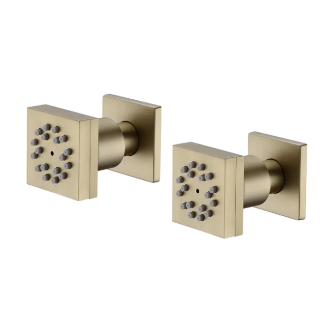 2 Functions Bathroom Rain Spray Jets Shower Head Brass Massage Shower Body Jets