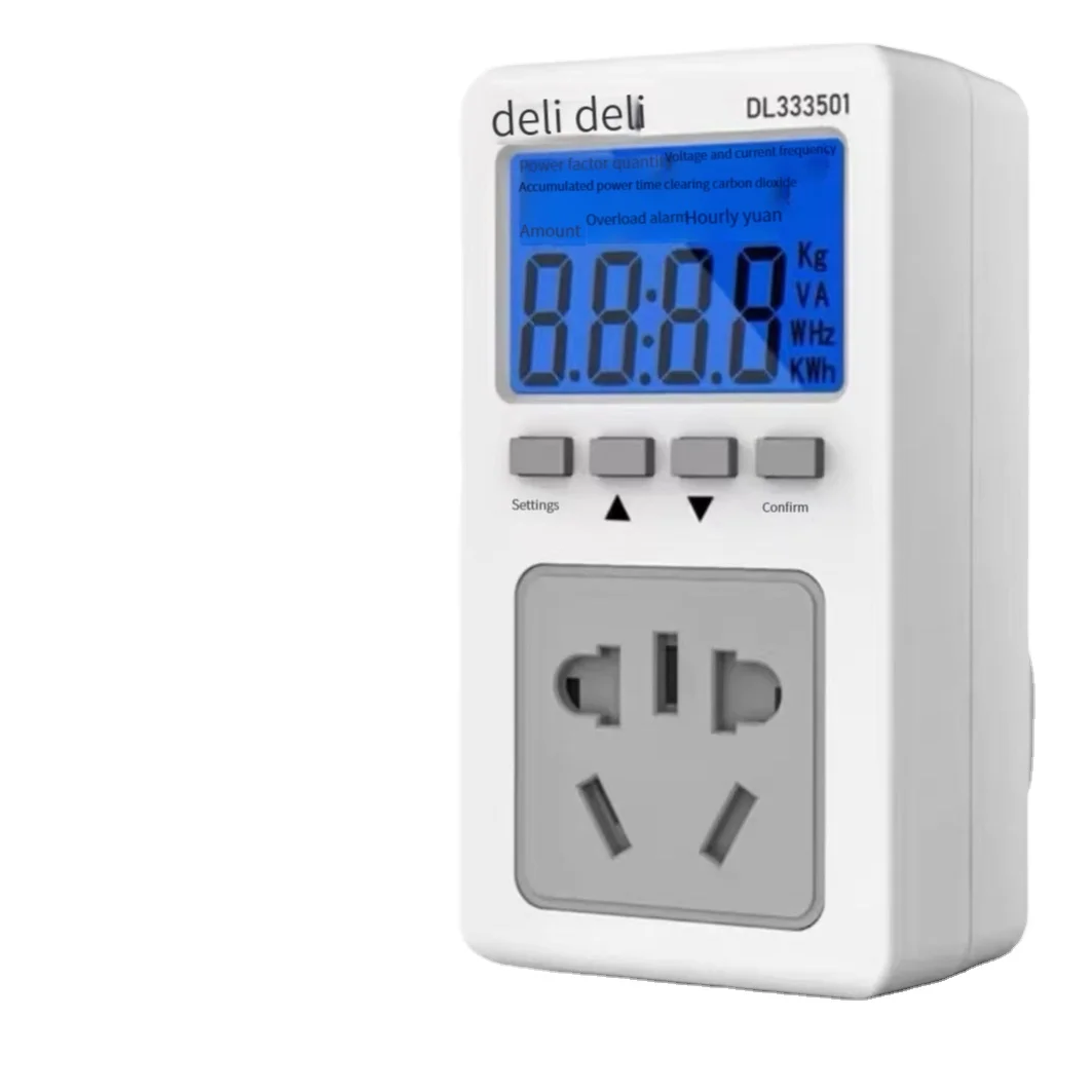 Deli DL333501 Electricity Meter Meter Home Air Conditioner Power Test Power Monitor 10A