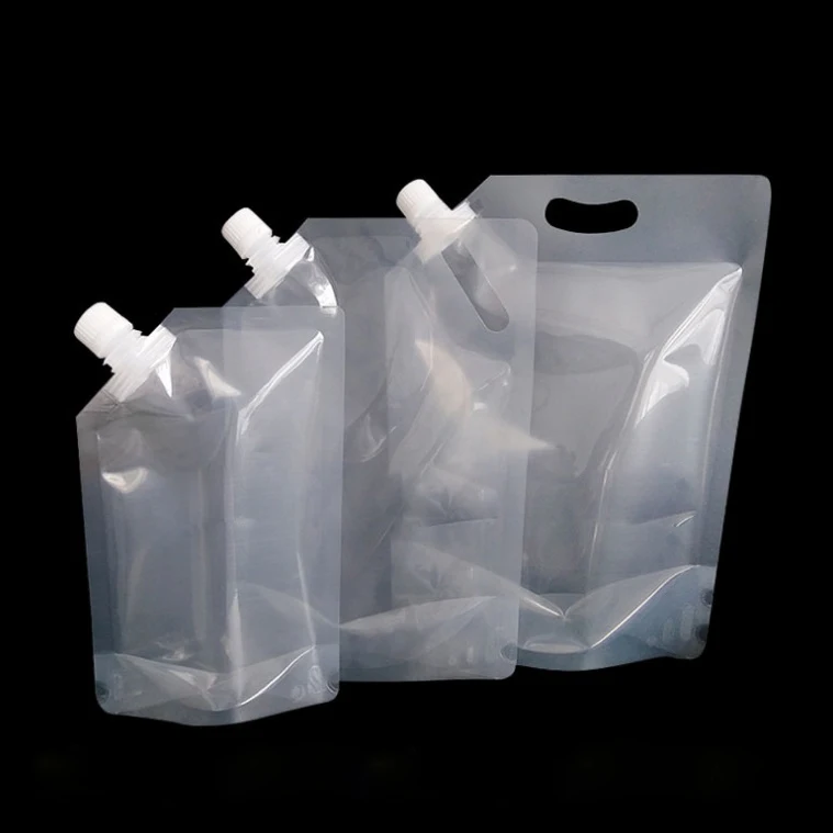 50ml-2000ml Stocked Great New Design Stand up Spout Bag Spout With Low Price for Liquid, Water, Drinks, Juice, Oil, Wine Packing