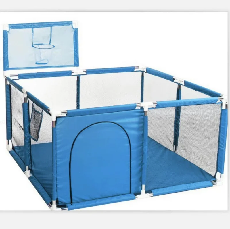 High Quality Rectangular Baby Playpen with Door and Indoor Basket Safety Features Direct from Factory
