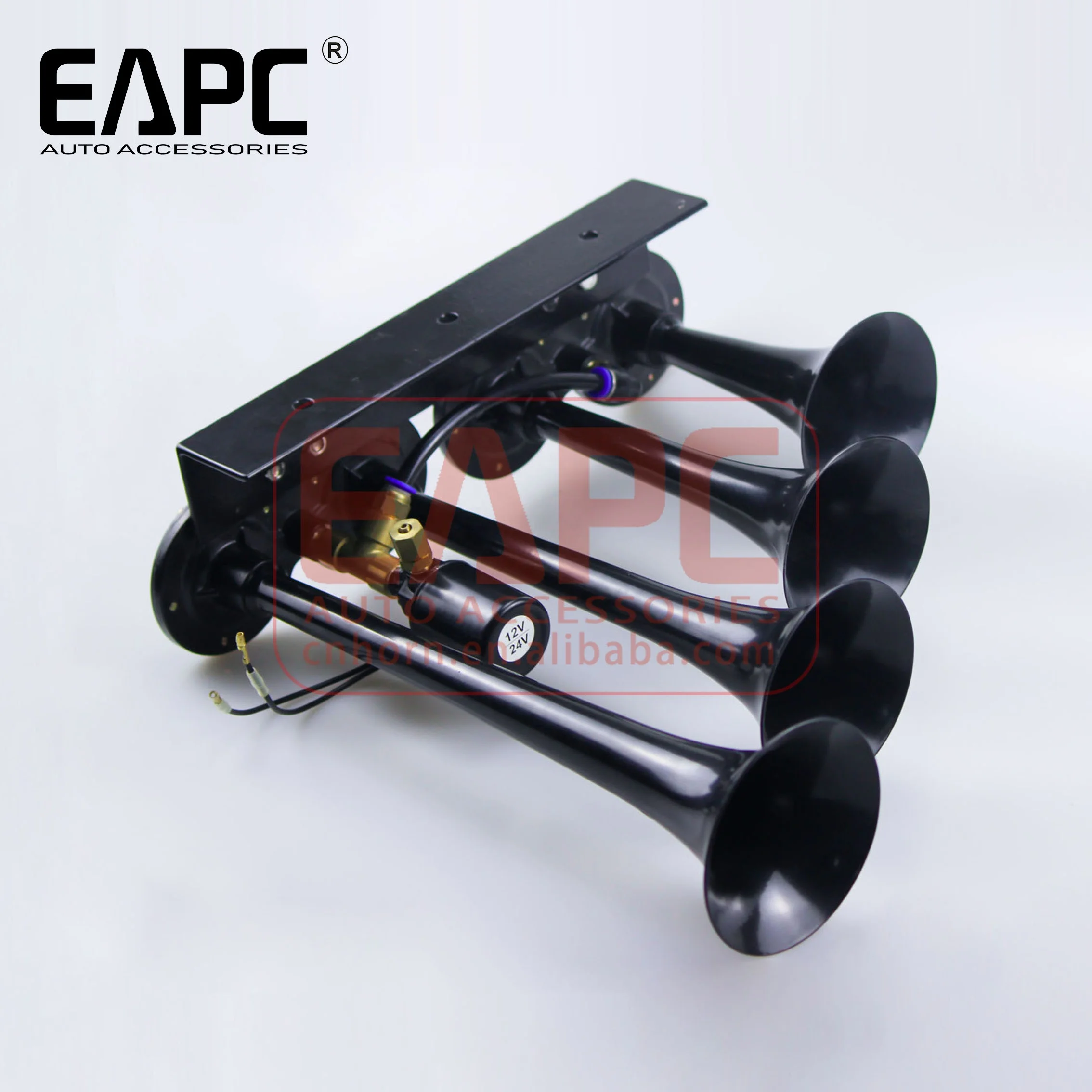 TZ-316 12V 4 pipe Trumpet Car Truck Train Marine Air Horn Loud pressured Horn with Solenoid Valve
