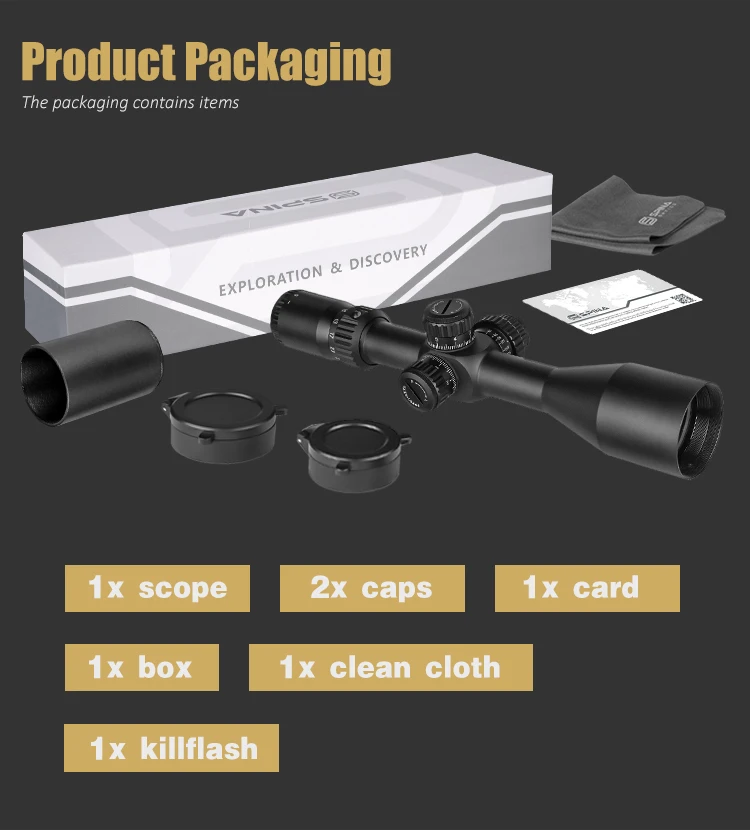 Spina HD FFP 4.5-27x50 Hunting Scope Tactical Compact Scope Outdoor Long Range Optics Sights First Focal Plane Sight