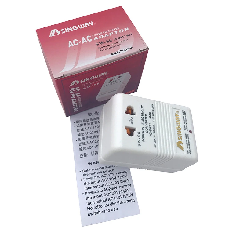 SW-S6 70W 110V-220V 220V-110V Шаг Вверх Вниз преобразователь напряжения силовой трансформатор путешествия