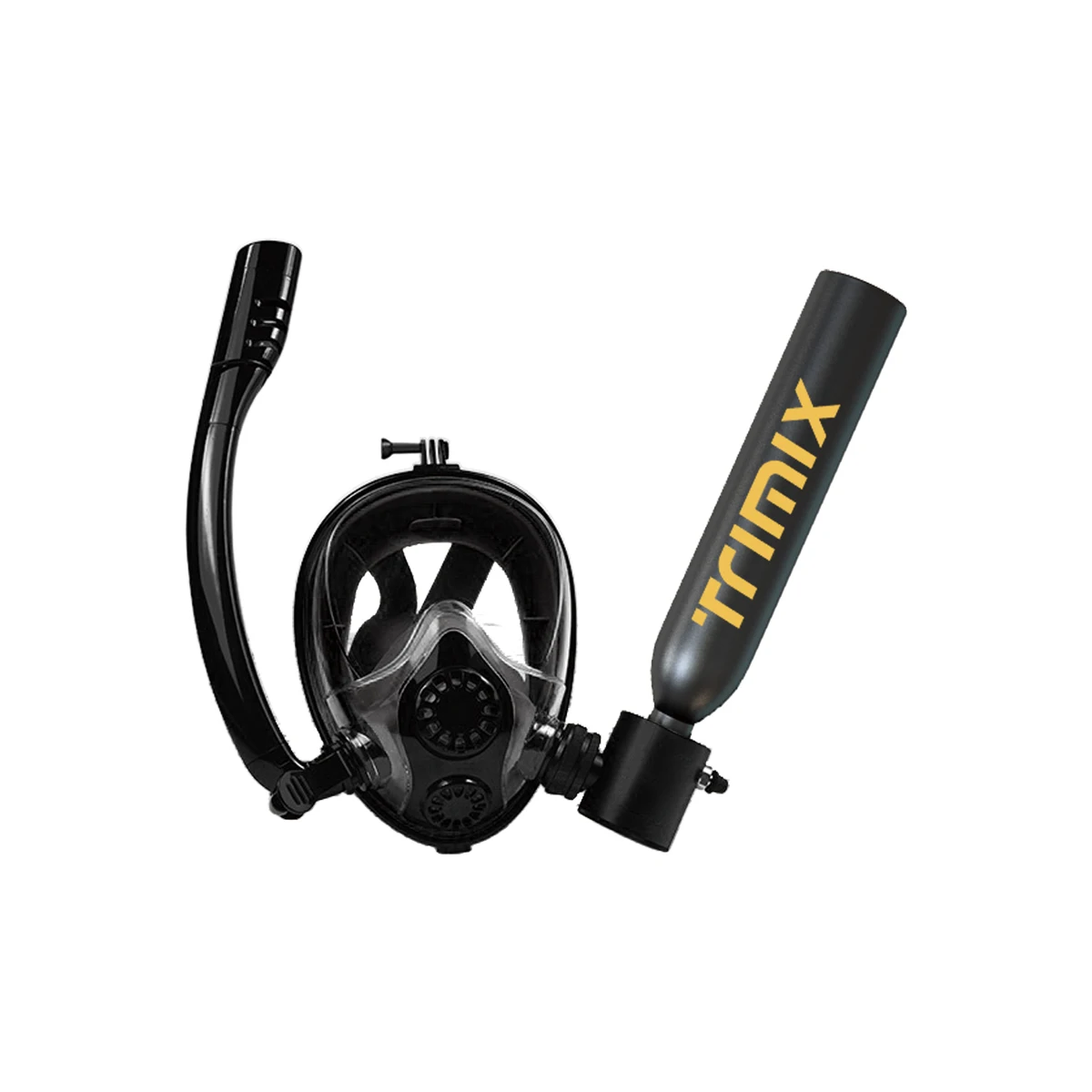 Trimix Lung Tank with Snorkeling Mask 0.5L Scuba Tank Extended Pressure Gauge Sub-Mask Fashion Hand Pump Air Lightweight