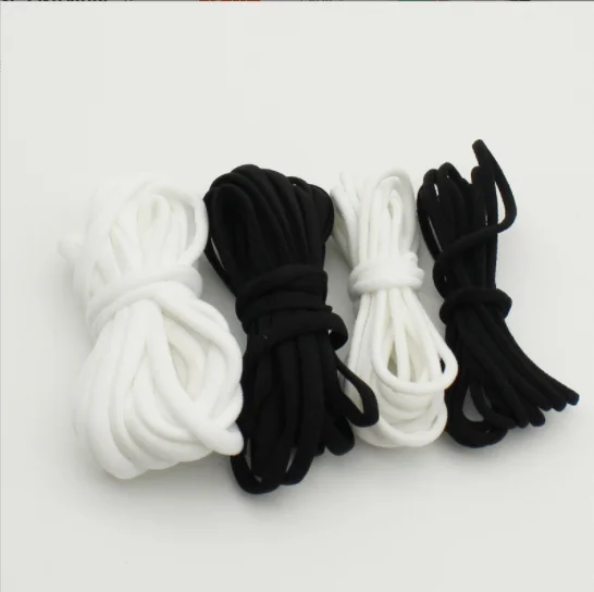 large Manufacturer polyester spandex 5mm flat Dyed many colorful colors earloop elastic rope for face mask