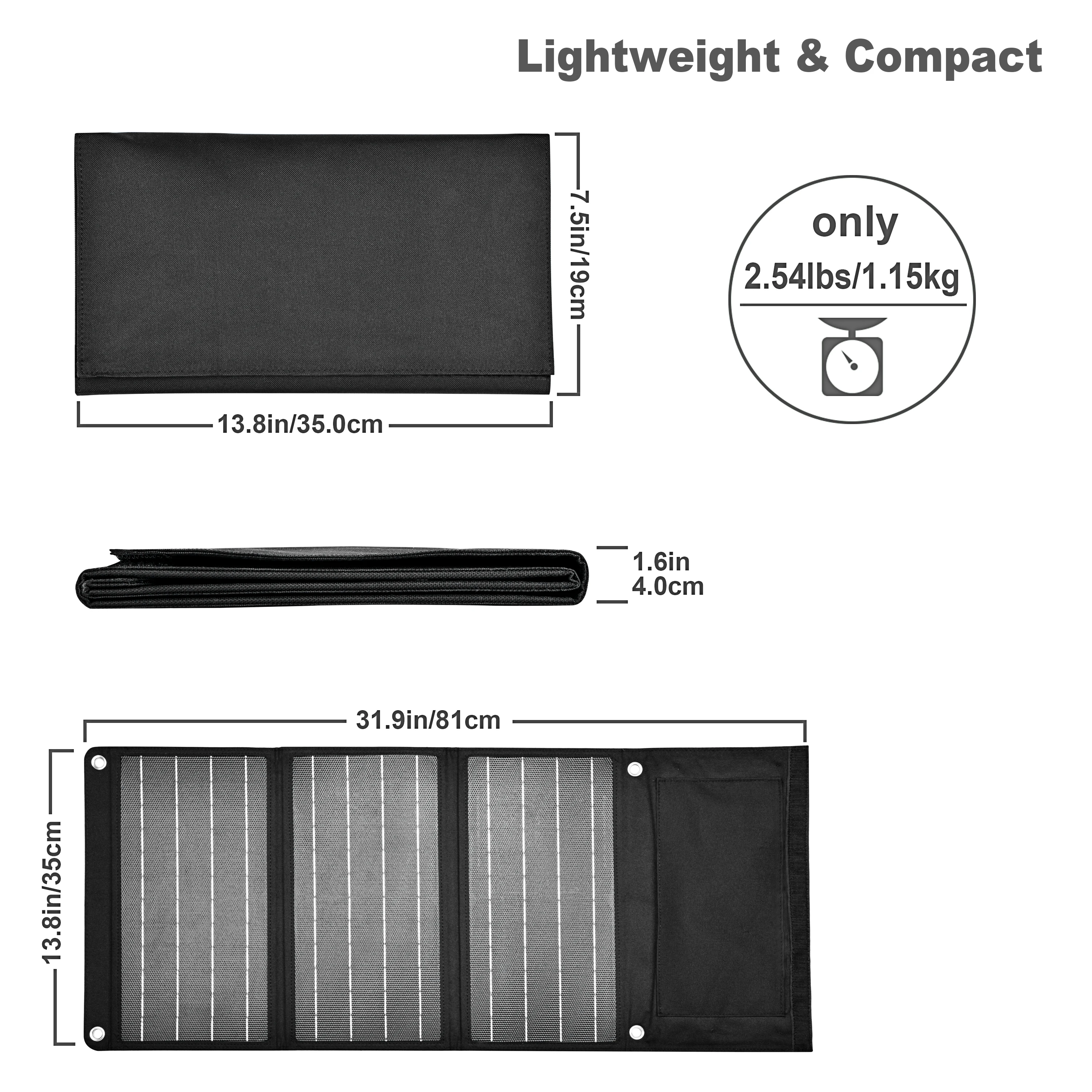 21w 30w 100W 120W Waterproof Solar Modules Chargers Portable Foldable Solar Panel for Outdoor Camping