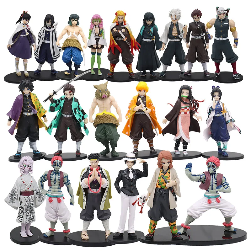 New design Demon Slayer toys anime figure Kamado Tanjirou Kamado Nezuko Agatsuma Zenitsu Hashibira Inosuk cartoon pvc figures