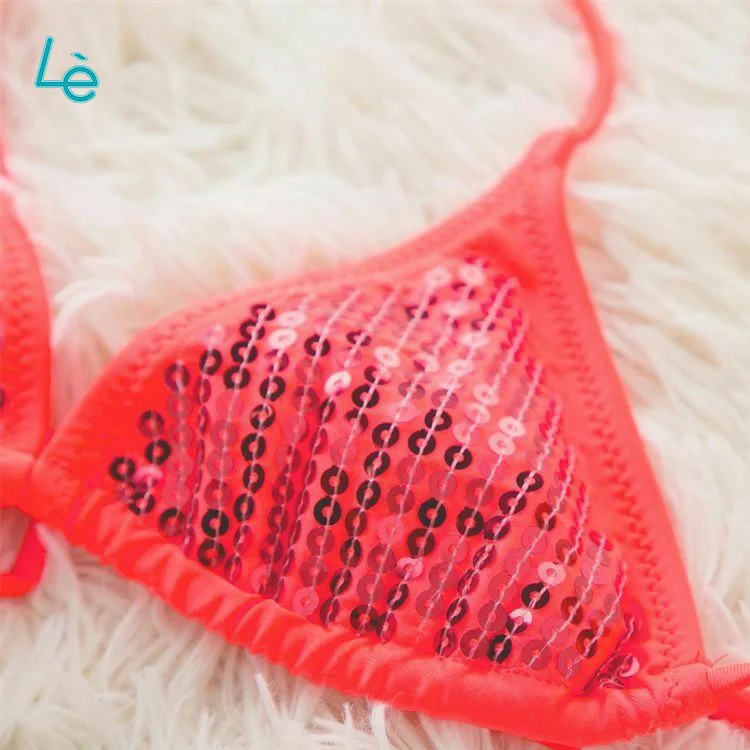 OEM ODM Swimsuit New Design Baby Little Girl Swimming Micro bikini Two Piece Sexy Beach Sequin Childrens Swimwear