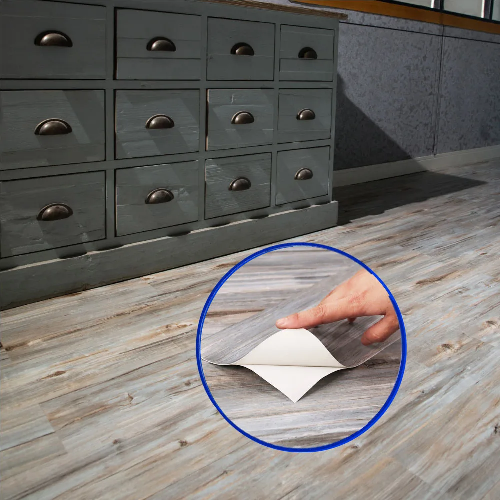 Jinyi tapete de plastico para piso de cocina Black Pattern Vinyl PVC Glue Down Renovate Makeover Mat Floor