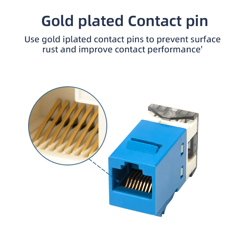 High Quality Network cat6  utp keystone jack module 180 degree Ethernet Cat 6 8p8c Rj45 Keystone jack