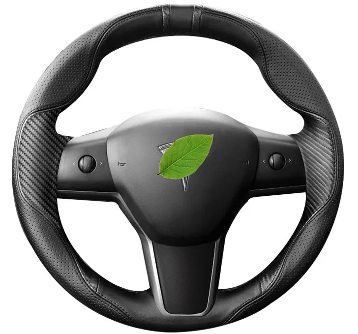  Чехол на руль tesla model 3 белого цвета из высококачественной кожи