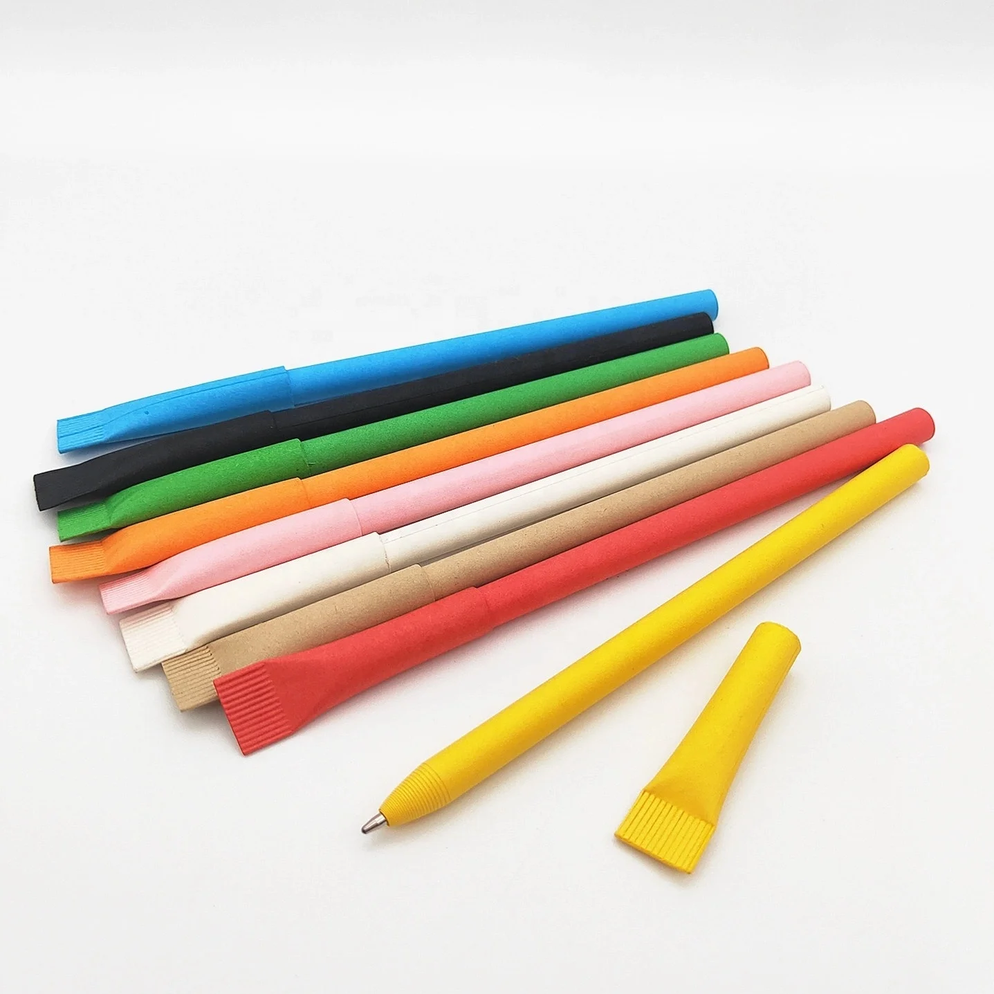 Экологичная шариковая ручка из переработанной крафт-бумаги, рекламная акция, нанесение логотипа на заказ, оптовая продажа