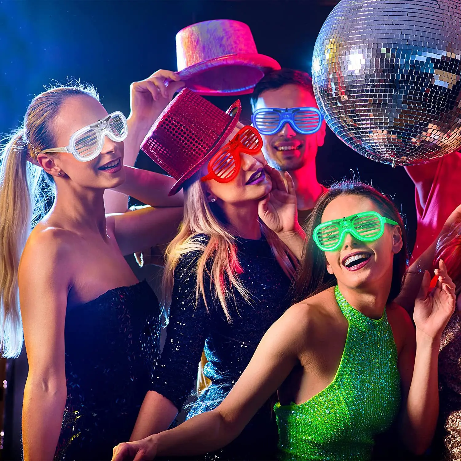 Factory Wholesale Logo Printing Halloween Toy Light up Custom Led Sunglasses Party Flashing for Promotional Gift