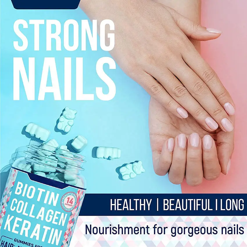 High Quality OEM Gummies for  health hair strong nails radiant skin Organic Pectin Vitamins  Natural Dirtary Suppolements