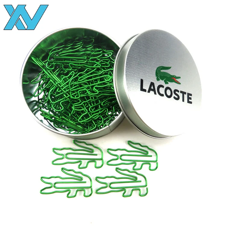 top selling animals gator design big size green crocodile shape paperclip alligator metal paper clips