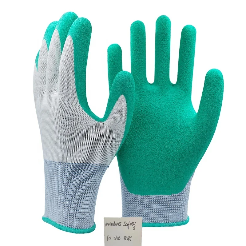 Factory price Gardening General Purpose Work Outdoor Safety Coated Latex foam gloves, textured rubber for construction