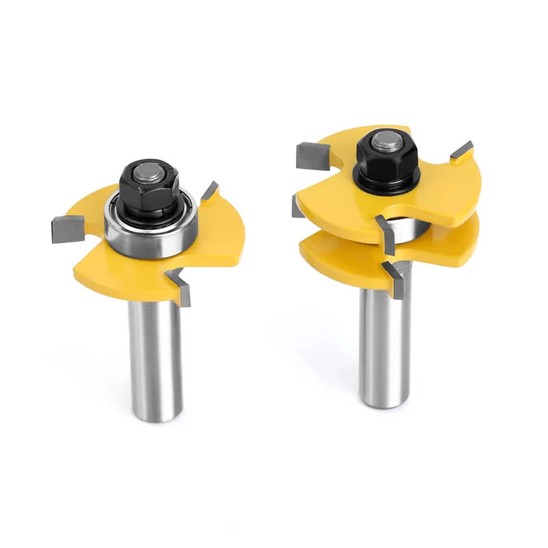 2PCS 12mm Shank Tongue & Groove Joint Assemble Router Bit Set Router Bits for Wood Woodworking diamond router bits for wood