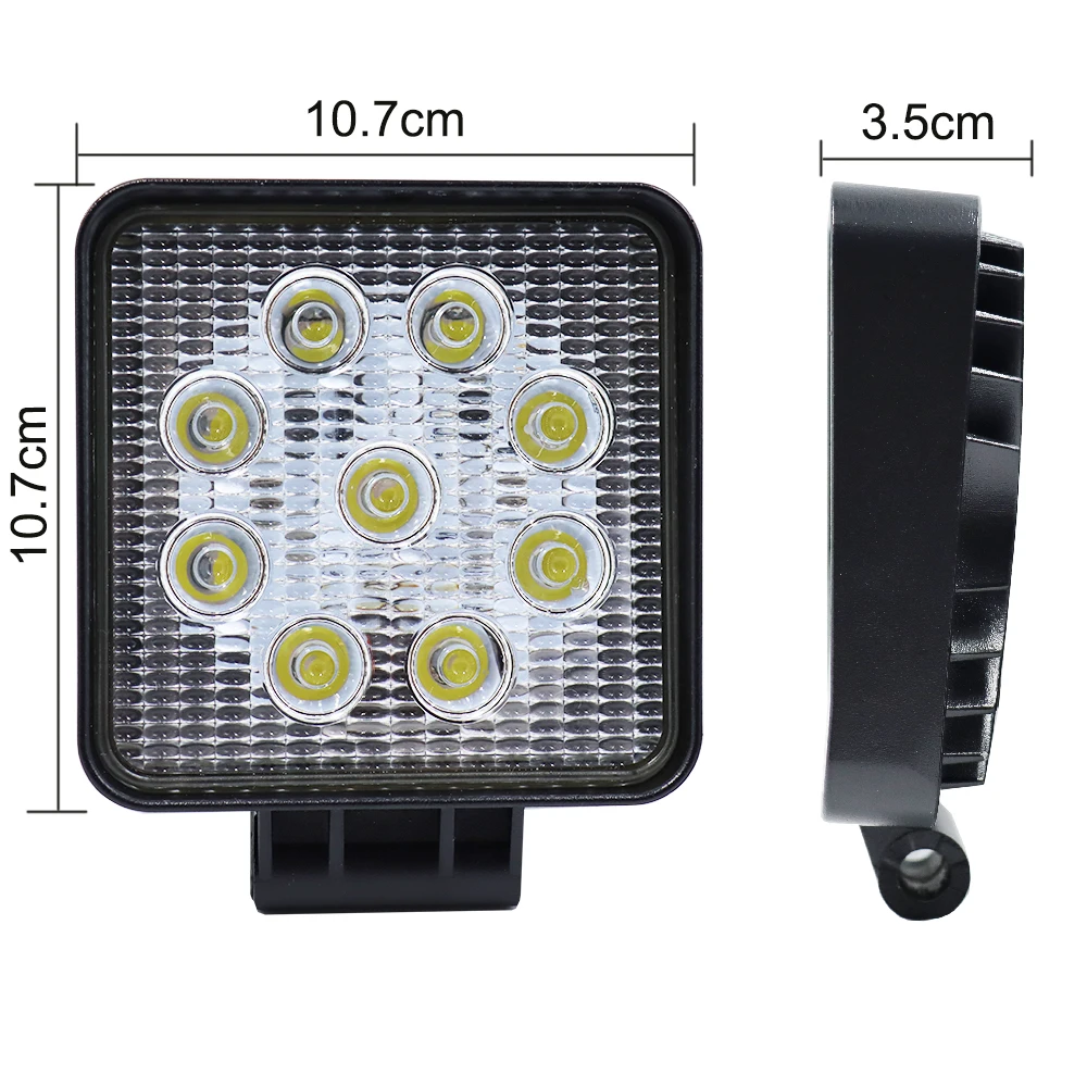 waterproof 4 Inch 27W 12V-24V LED Working Light Spot/Flood LED Offroad fog Light Lamp Worklights