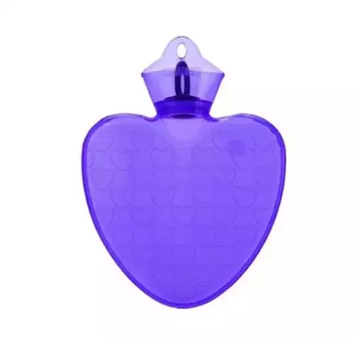Customized pvc purple  round hot water bottle heart-shaped look cute