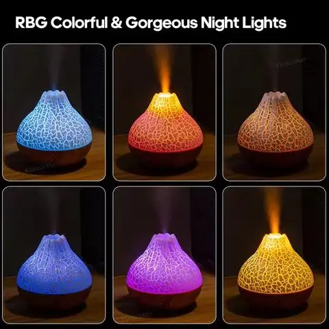 OEM Simulation Flame Scent Diffuser 300ml Mini USB Ultrasonic Flame Air Humidifier Atomizer 7 Colors Led Fragrance Oil Defuser