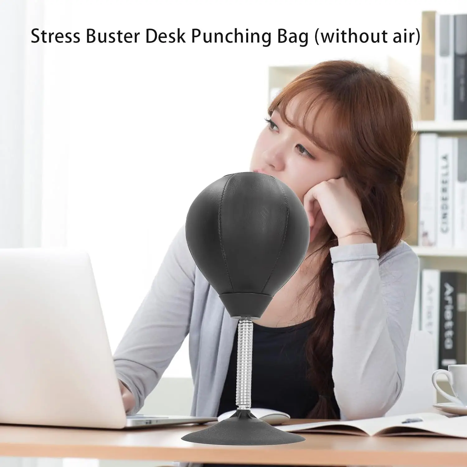 Wellshow Sport Punching Bag Stress Buster Desktop Punching Bag Standing Desk Table Boxing Punch Ball Toy with Suction Cup