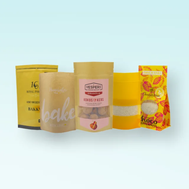 Resealable Food Snack Packaging Kraft Paper PE Lining Stand Up Pouch Zip lock  Bag with Window