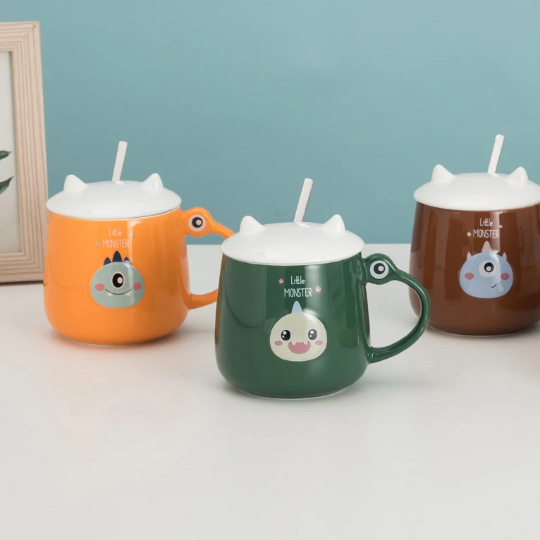 Cartoon monster cute mug ceramic coffee cup Candy-colored