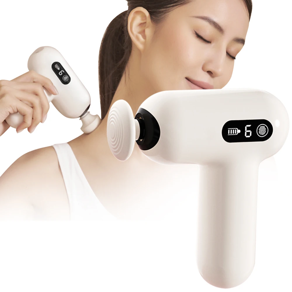 New Spot Goods Electric 4 Heads Massage device Gun Deep Tissue Percussion Muscle Massager Adjustable Massage Gun