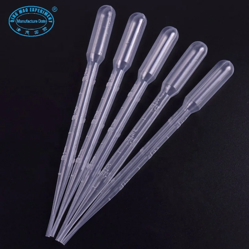 Laboratory Disposable Plastic Droppers 3ml Transfer Pasteur Pipette