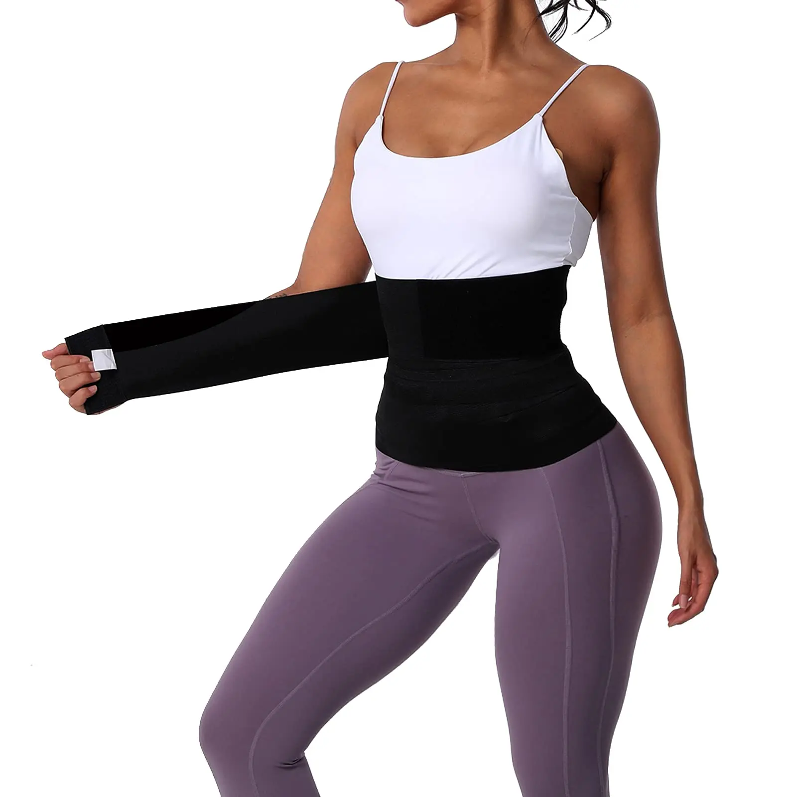 snatch me up bandage sweat wrap tummy belly stomach waist band trainer trimmer belt for