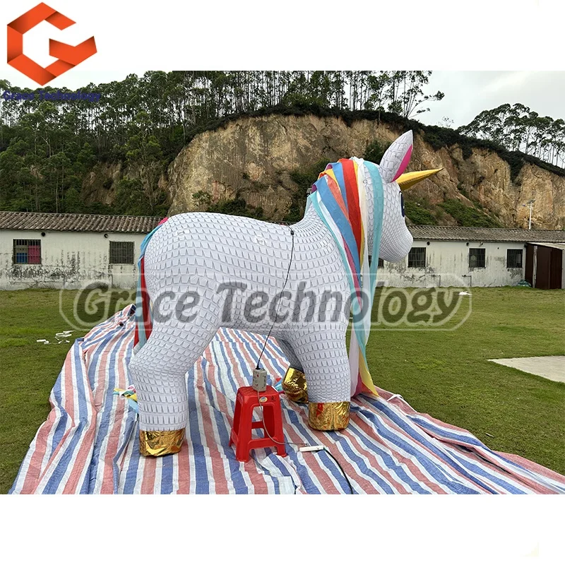 Outdoor Inflatable Unicorn Mascot Model Giant Inflatable Animal Unicorn Balloon for Decorations