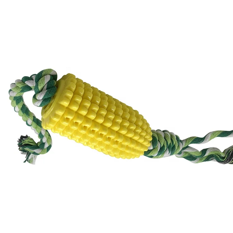 New Arrival Corn Shape Toothbrush Cleaning Durable Molar Stick Dog Chew Toy Pet Cotton Rope Toy