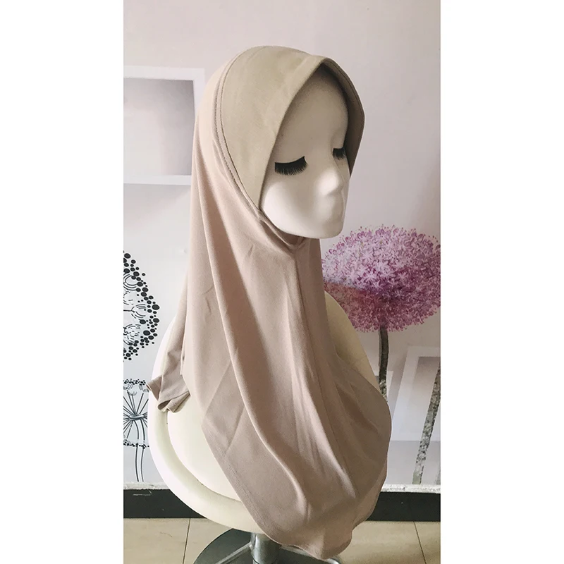 New Malaysian Style Women Hijab Undercap Muslim Solid Color Cap Crystal Hemp Instant Inner Hijab