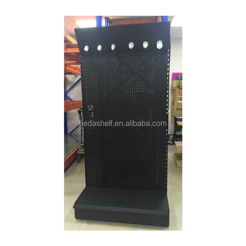 Tools display rack shelf retail shelving racks metal store display rack with light