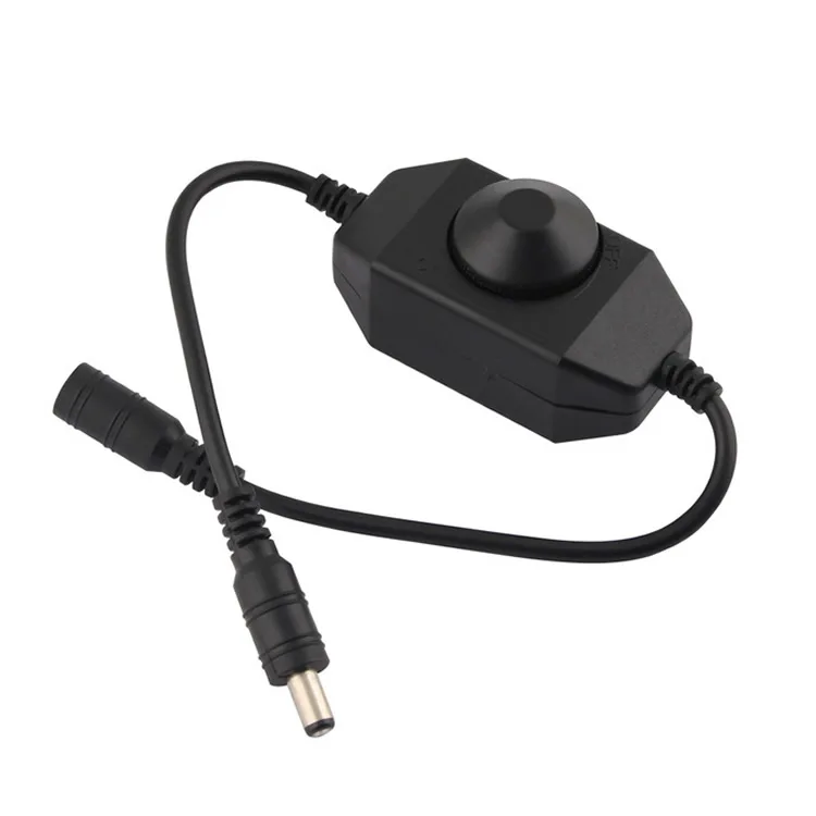 DC 12V 24V LED Strip Dimmer Switch With Female Male Adapter Brightness Adjustable Controller Manual Knob