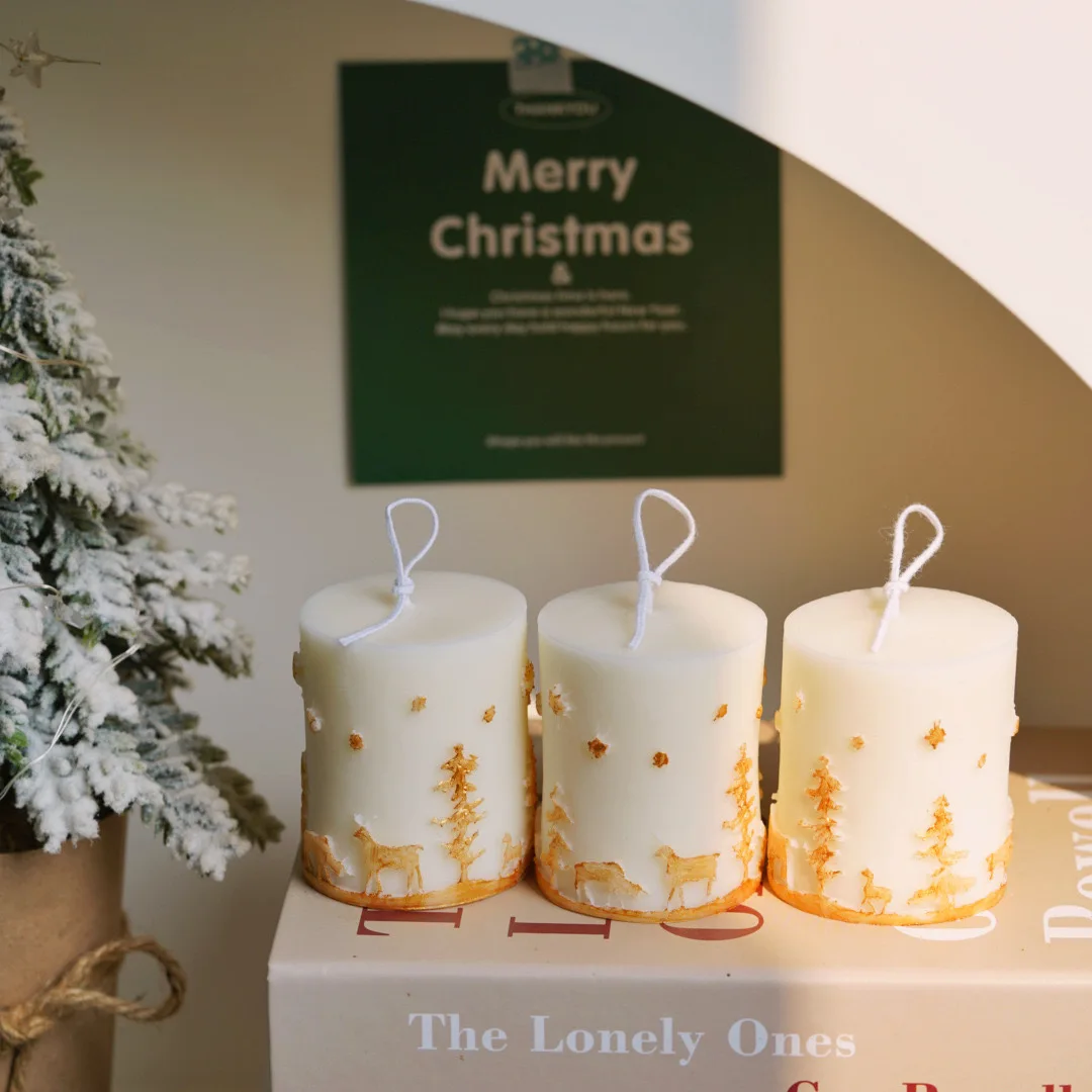 Customized high-end relief aromatherapy candles Christmas gift boxes for couples Christmas gifts soy wax wholesale