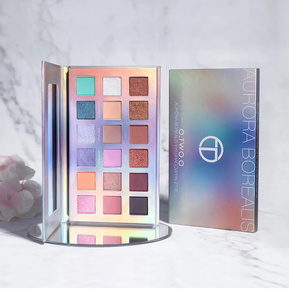 O.TWO.O Aurora Borealis Eyeshadow Palette Soft Delicate Easy Smearing Eyeshadow Long Lasting Eye Makeup
