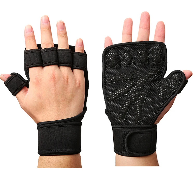 2 in 1 Gym Weight Lifting Gloves with Built In Wrist Wraps