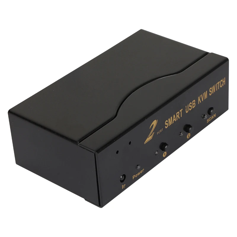 VCOM Laptop Desktop PC USB VGA KVM Switch 2 in 1 1080P FHD with Button IR Remote Control