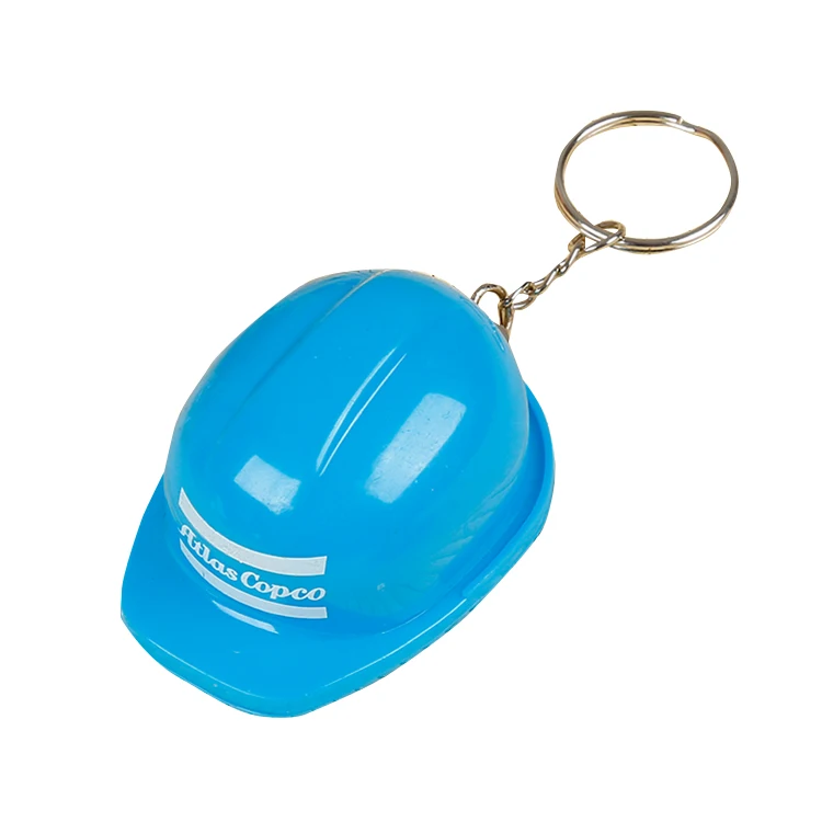 custom plastic keychain cartoon hard hat bottle opener keyring