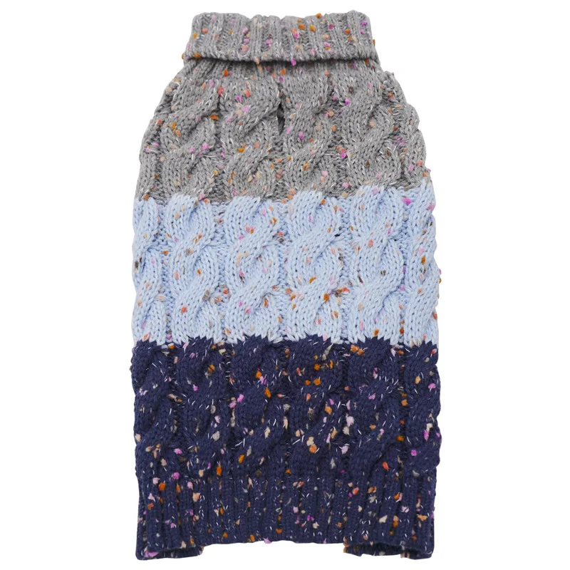 pink blue fashion Customized hand-knitted pet sweater Classic Cable Turtleneck Knit dog clothing