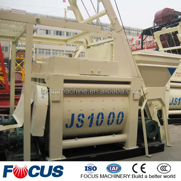 50-60m3 Twin Shaft Small Concrete Mixer for Sale Focus JS1000
